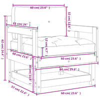 Sedie da Giardino con Cuscini 2 pz Legno Massello di Pino 825443