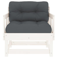 Sedie da Giardino con Cuscini 2pz Legno Massello di Pino Bianco 825444