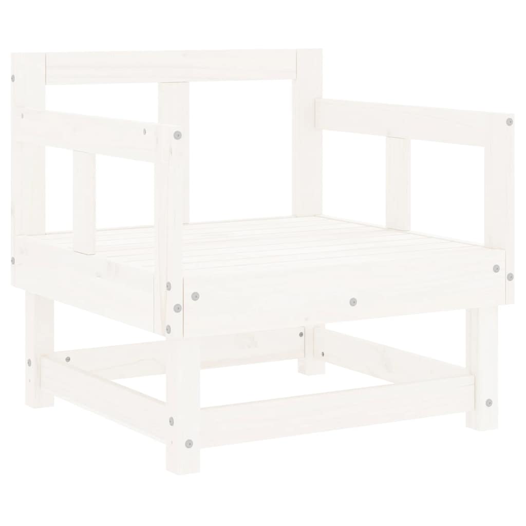 Sedie da Giardino con Cuscini 2pz Legno Massello di Pino Bianco 825444