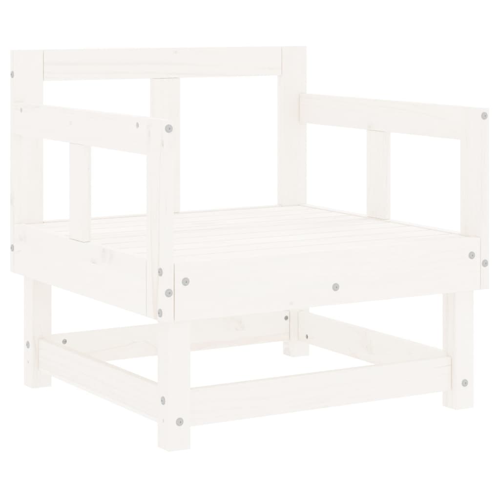 Sedie da Giardino con Cuscini 2pz Legno Massello di Pino Bianco 825444