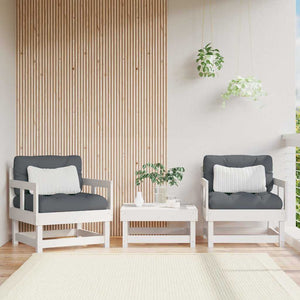 Sedie da Giardino con Cuscini 2pz Legno Massello di Pino Bianco 825444