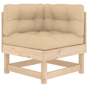 Divani Angolari con Cuscini 2 pz in Legno Massello di Pino 825450