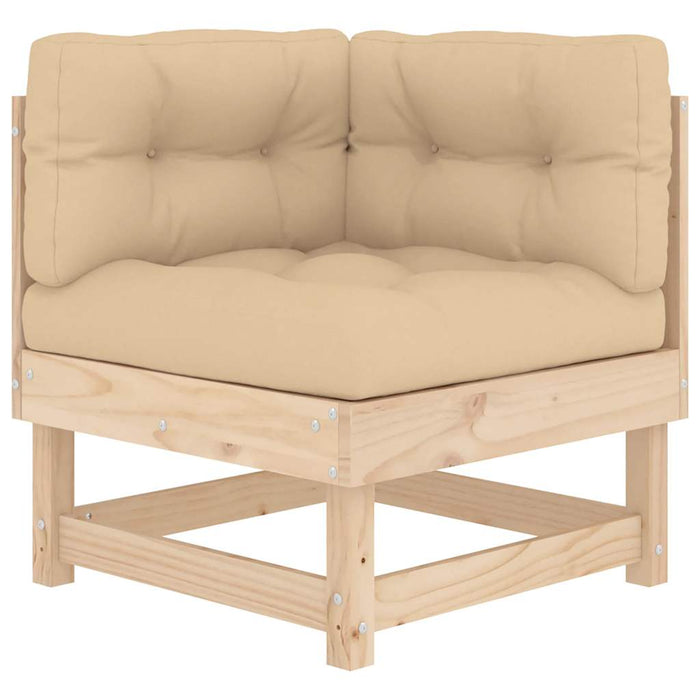 Divani Angolari con Cuscini 2 pz in Legno Massello di Pino 825450