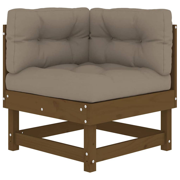 Divani Angolari con Cuscini 2pz Ambra in Legno Massello di Pino 825453