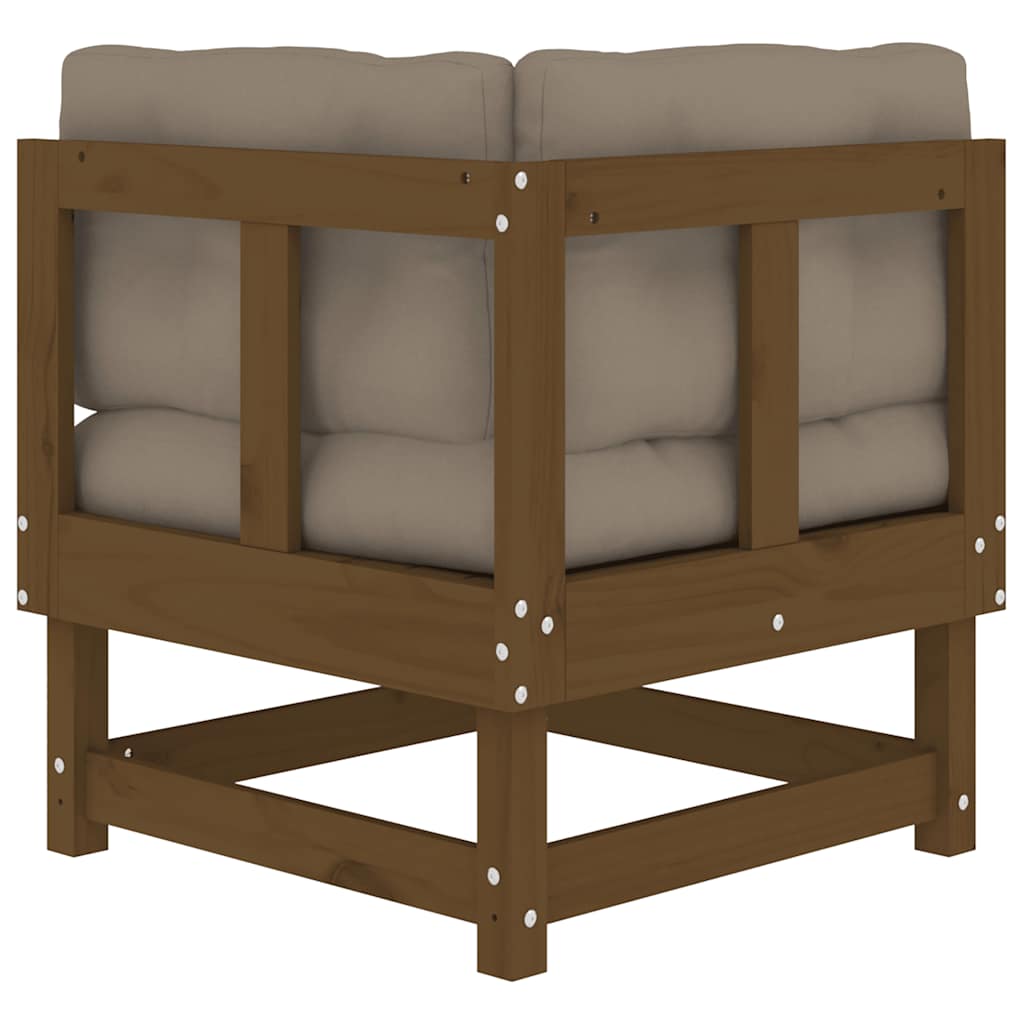 Divani Angolari con Cuscini 2pz Ambra in Legno Massello di Pino 825453