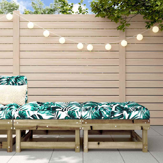 Poggiapiedi Giardino con Cuscini 2pz Legno Impregnato di Pinocod mxl 104742