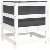 Divano Angolare con Cuscini in Legno Massello di Pino Bianco 825542