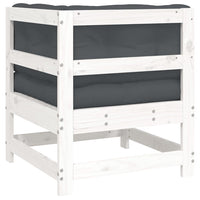 Divano Angolare con Cuscini in Legno Massello di Pino Bianco 825542