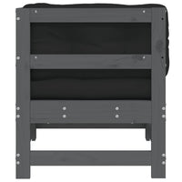 Divano Angolare con Cuscini in Legno Massello di Pino Grigio 825543