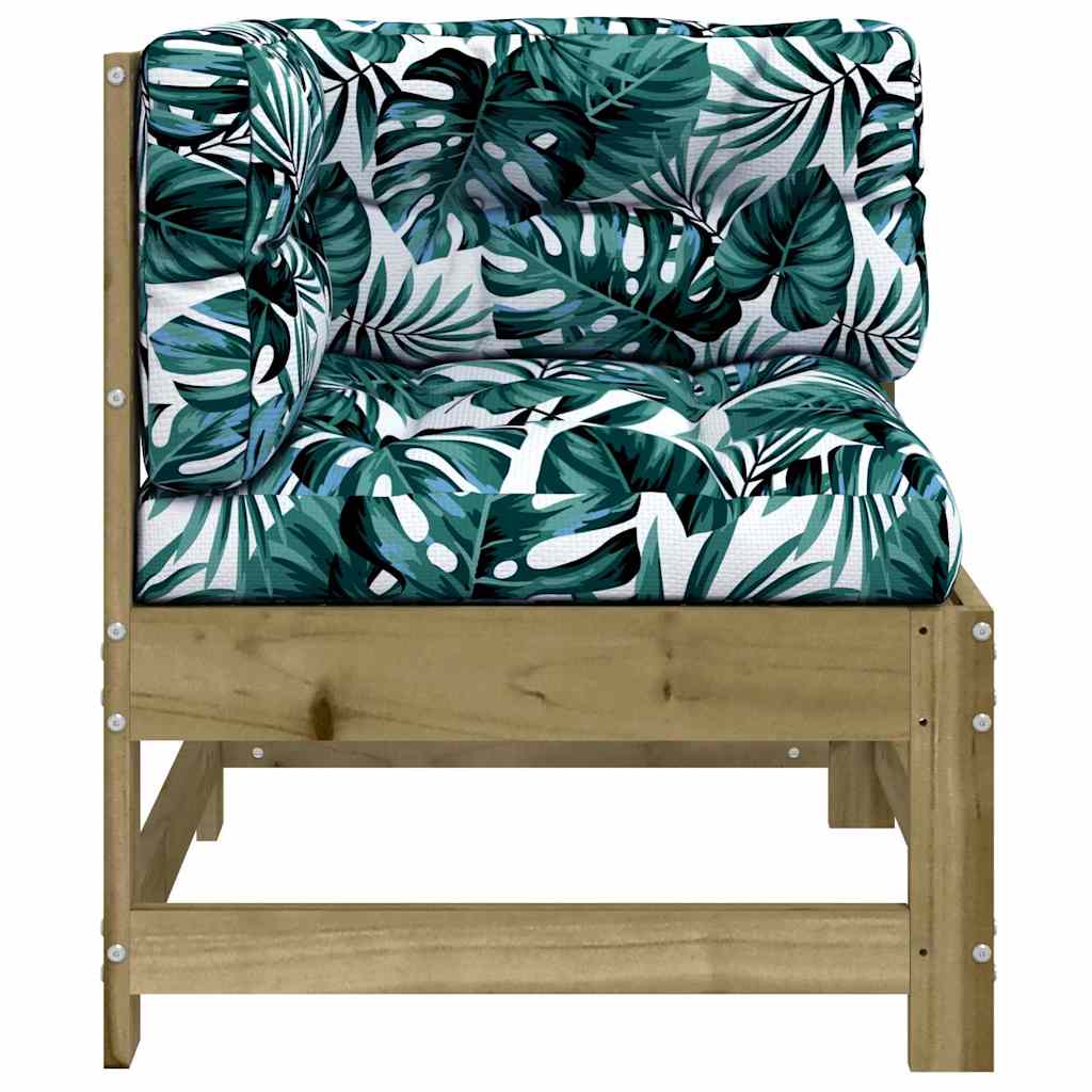 Divano Angolare con Cuscini-Sofa con Cuscini in Legno Impregnato di Pino 239970