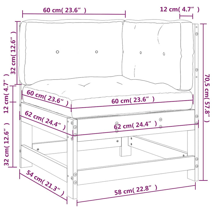 Divano Angolare con Cuscini-Sofa con Cuscini in Legno Impregnato di Pino 239970