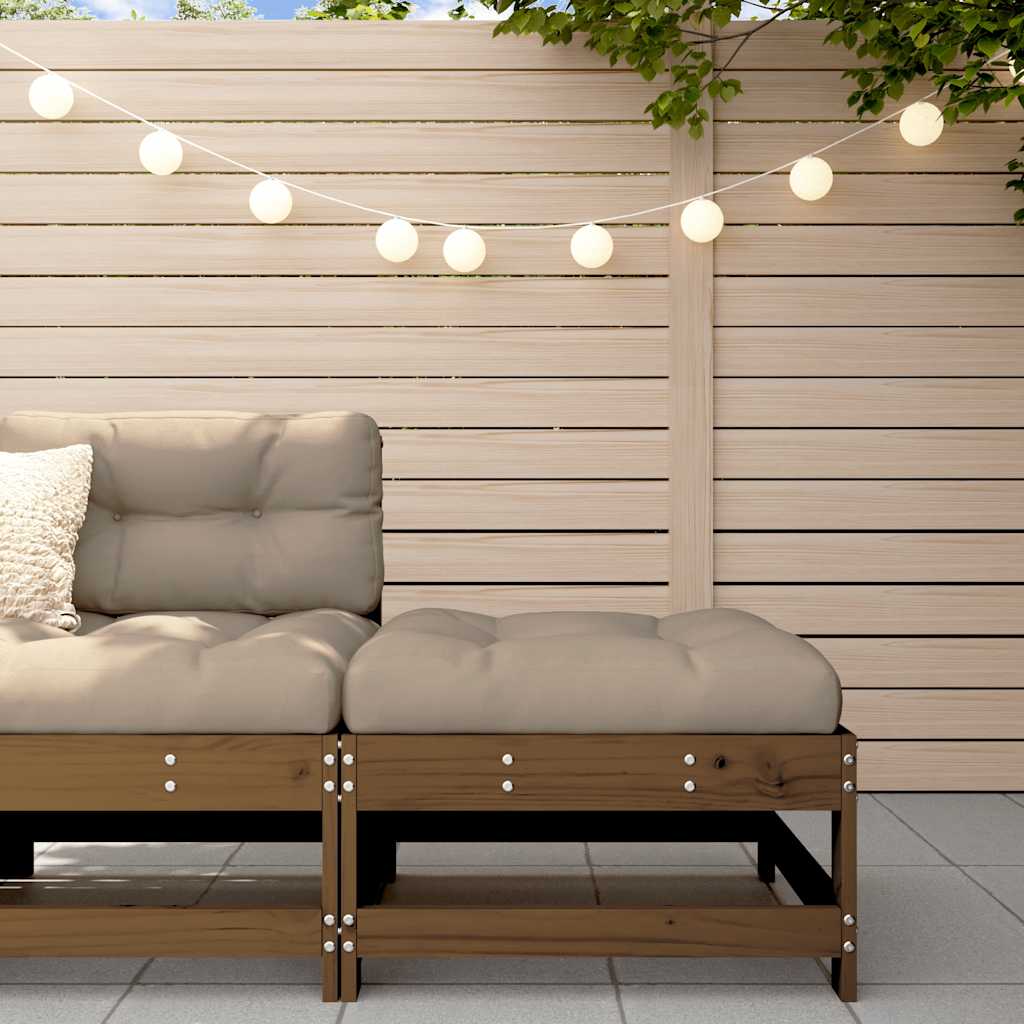 Sgabello da Giardino con Cuscino Miele Legno Massello di Pinocod mxl 131066