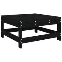 Poggiapiedi da Giardino con Cuscino Legno Massello di Pino Nero 825559