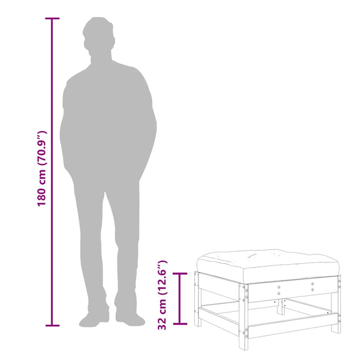 Poggiapiedi da Giardino con Cuscino Legno Massello di Douglas 825560