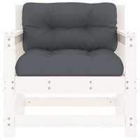 Sedie da Giardino con Cuscini 2pz Legno Massello di Pino Bianco 825563