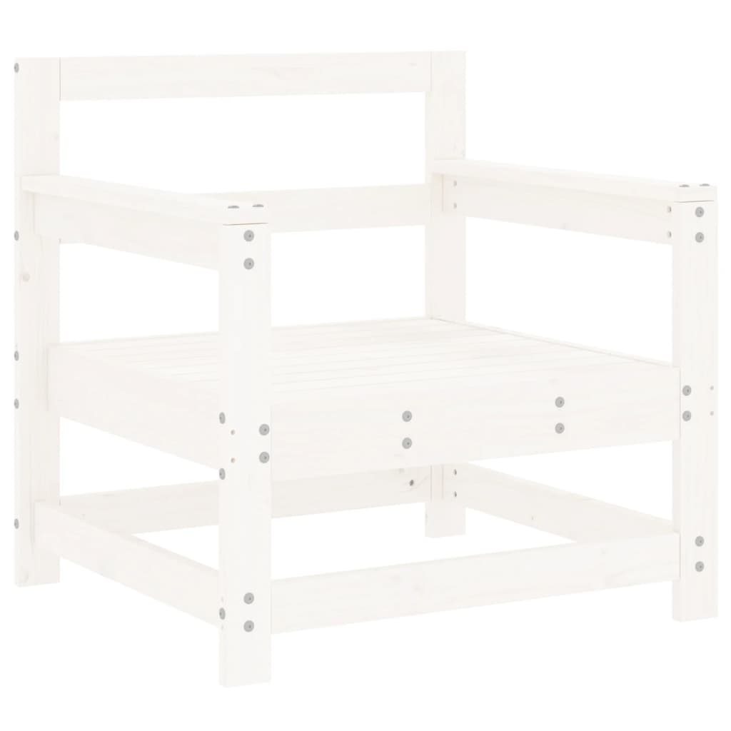 Sedie da Giardino con Cuscini 2pz Legno Massello di Pino Bianco 825563