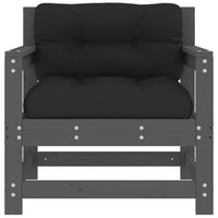 Sedie da Giardino con Cuscini 2pz Legno Massello di Pino Grigio 825564