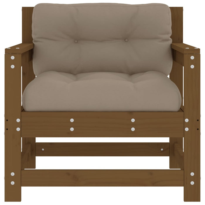 Sedie da Giardino con Cuscini 2pz Legno Massello di Pino Ambra 825565