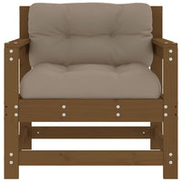 Sedie da Giardino con Cuscini 2pz Legno Massello di Pino Ambra