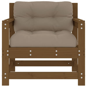 Sedie da Giardino con Cuscini 2pz Legno Massello di Pino Ambra