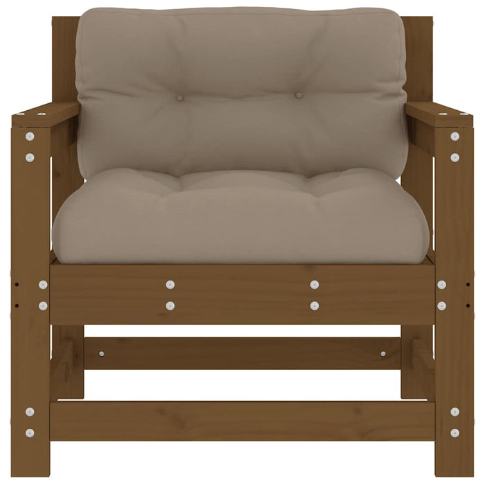 Sedie da Giardino con Cuscini 2pz Legno Massello di Pino Ambra