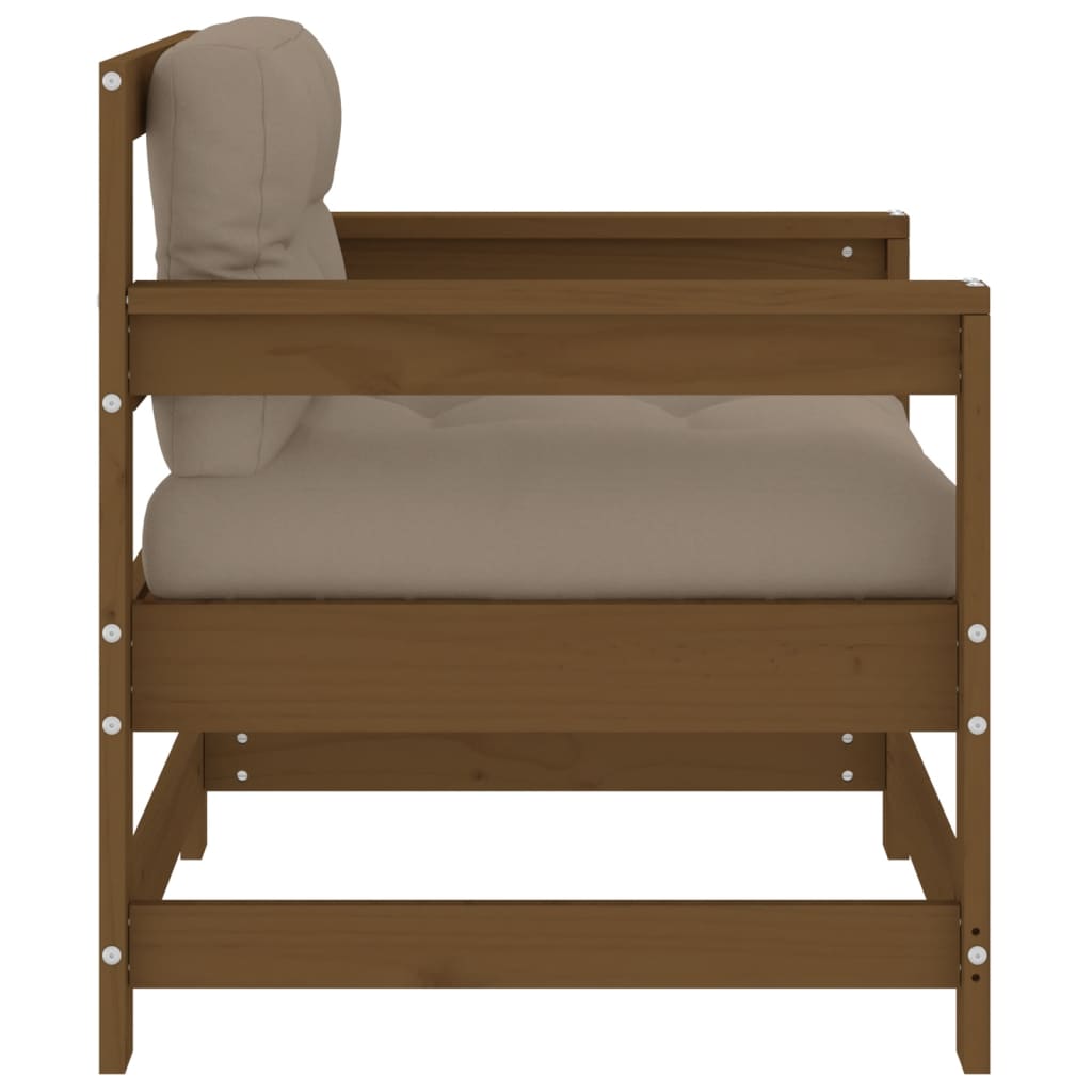 Sedie da Giardino con Cuscini 2pz Legno Massello di Pino Ambra 825565