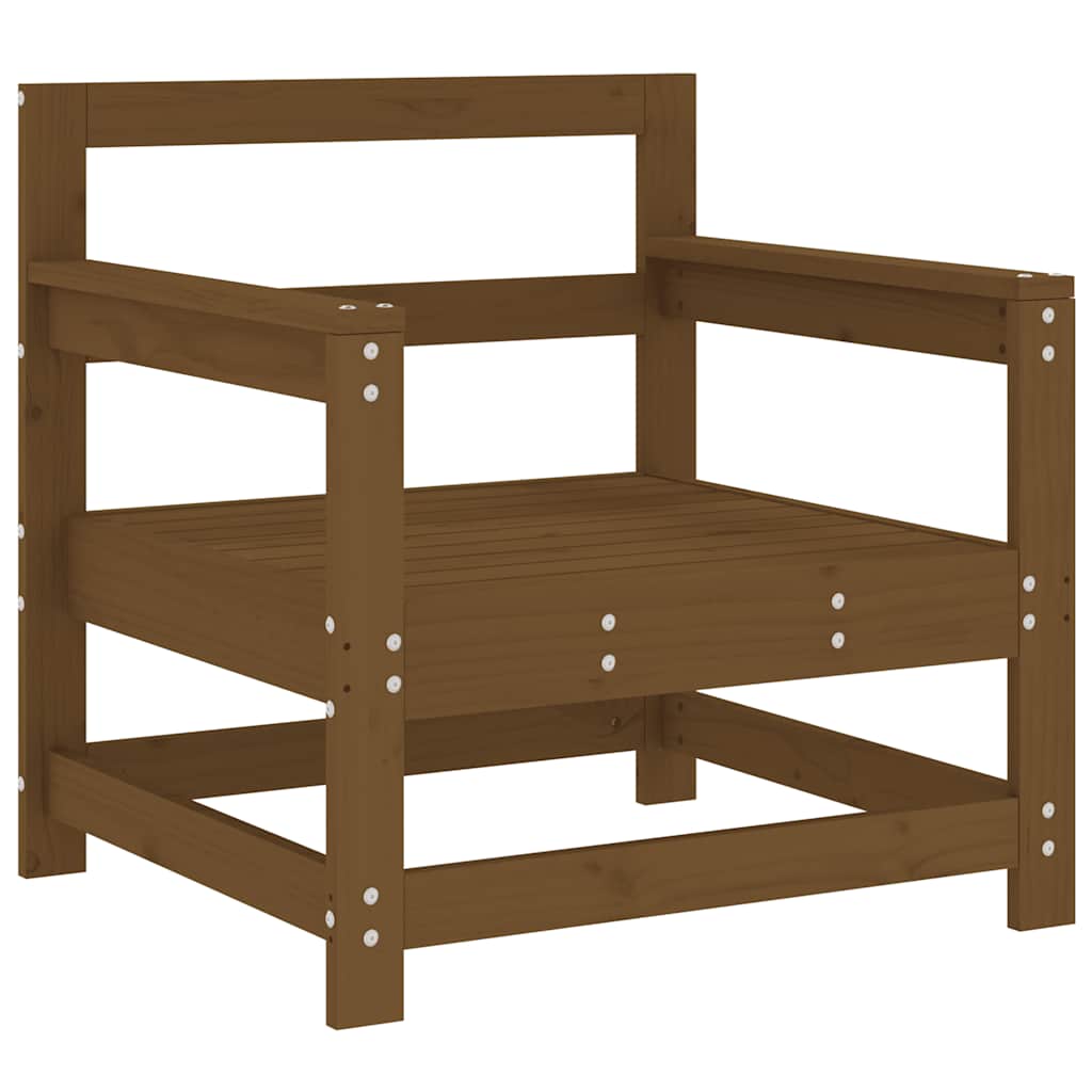 Sedie da Giardino con Cuscini 2pz Legno Massello di Pino Ambra