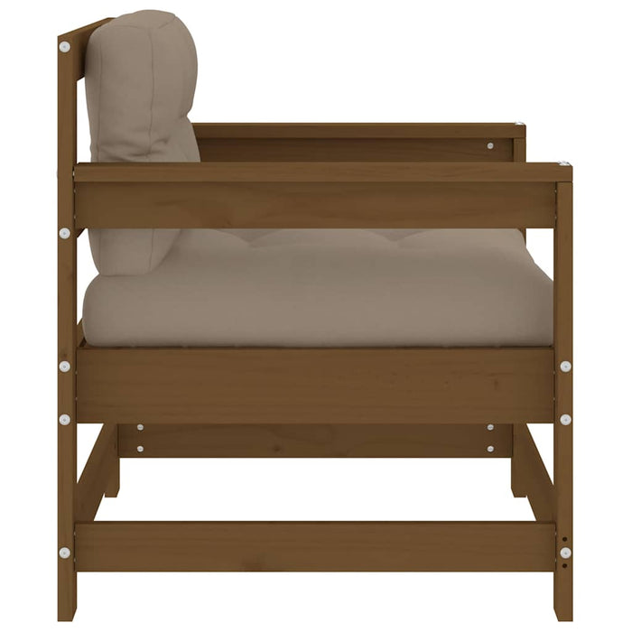 Sedie da Giardino con Cuscini 2pz Legno Massello di Pino Ambra 825565