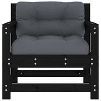 Sedie da Giardino con Cuscini 2pz Legno Massello di Pino Nero 825566