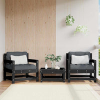 Sedie da Giardino con Cuscini 2pz Legno Massello di Pino Nero 825566