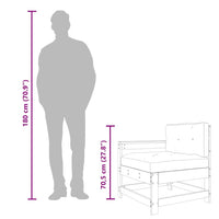 Sedia da Giardino con Cuscini in Legno Massello di Pino Grigio