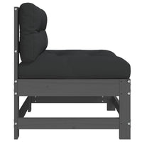 Divani Centrali con Cuscini 2 pz Legno Massello di Pino Grigio 825578