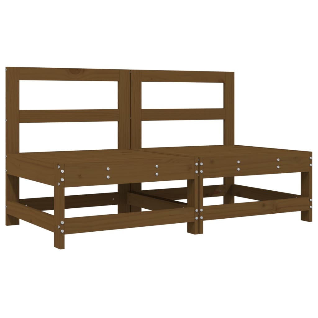 Divani Centrali con Cuscini 2pz in Legno Massello di Pino Ambra 825579