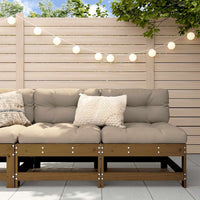 Divani Centrali con Cuscini 2pz in Legno Massello di Pino Ambra 825579