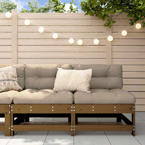 Divani Centrali con Cuscini 2pz in Legno Massello di Pino Ambra 825579