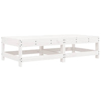 Poggiapiedi Giardino con Cuscini 2pz Legno Massello Pino Bianco