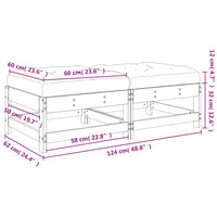 Poggiapiedi Giardino con Cuscini 2 pz Legno Massello di Douglas 825588