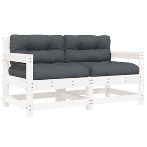 Sedie da Giardino con Cuscini 2pz Legno Massello di Pino Biancocod mxl 131070