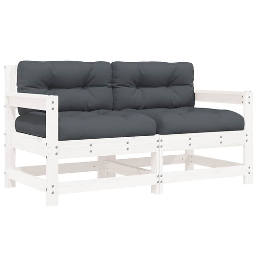 Sedie da Giardino con Cuscini 2pz Legno Massello di Pino Biancocod mxl 131070