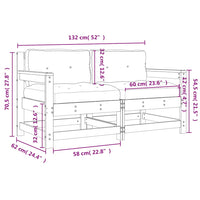 Sedie da Giardino con Cuscini 2pz Legno Massello di Pino Grigio 825592