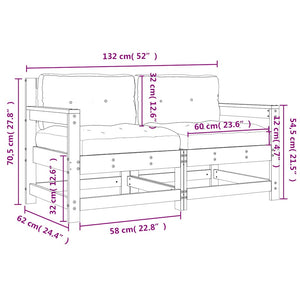 Sedie da Giardino con Cuscini 2pz Legno Massello di Pino Grigio 825592