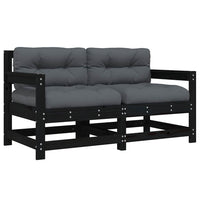 Sedie da Giardino con Cuscini 2pz Legno Massello di Pino Nerocod mxl 107103