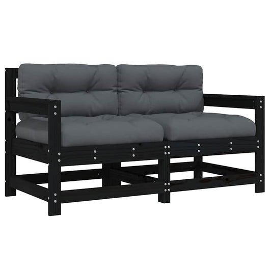 Sedie da Giardino con Cuscini 2pz Legno Massello di Pino Nerocod mxl 107103