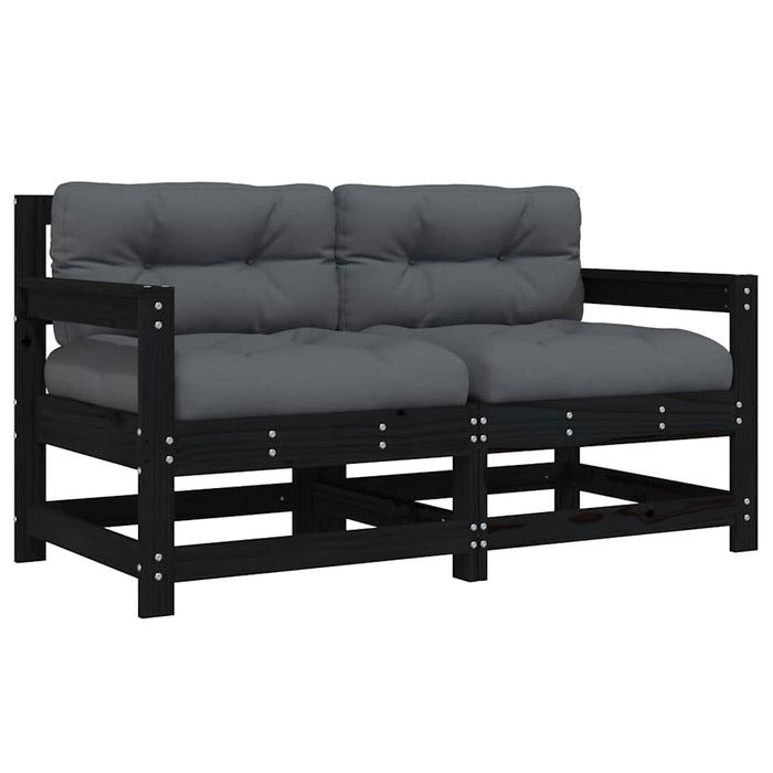 Sedie da Giardino con Cuscini 2pz Legno Massello di Pino Nerocod mxl 107103