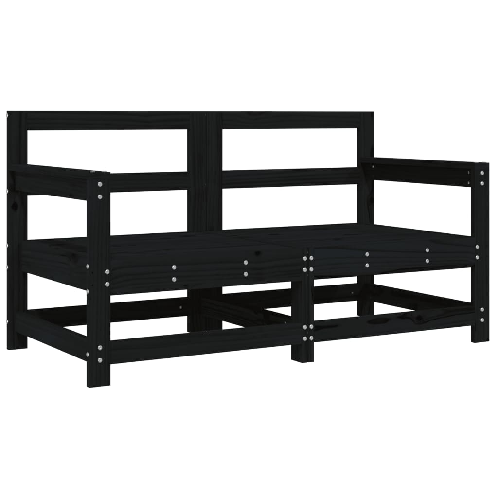 Sedie da Giardino con Cuscini 2pz Legno Massello di Pino Nero 825594
