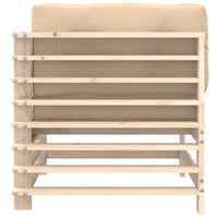 Divano Angolare con Cuscini in Legno Massello di Pino 825653