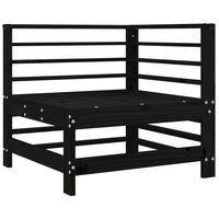 Divano Angolare con Cuscini in Legno Massello di Pino Nero 825657