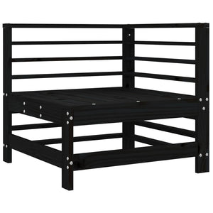 Divano Angolare con Cuscini in Legno Massello di Pino Nero 825657