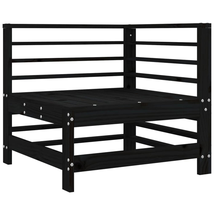 Divano Angolare con Cuscini in Legno Massello di Pino Nero 825657