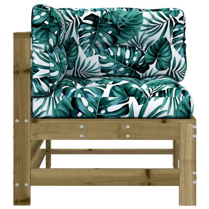 Divano Angolare con Cuscini-Sofa con Cuscini in Legno Impregnato di Pino 530669